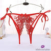 Exotic Open Crotch Lacy Thong Red