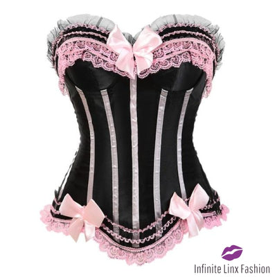 Trimmed Corset With Bows Pink / S Chemise
