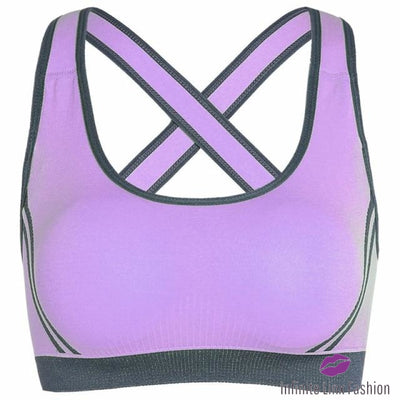 Basic Crisscross Sports Bra Purple / S