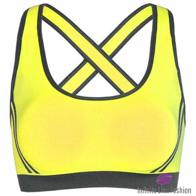 Basic Crisscross Sports Bra Yellow / S
