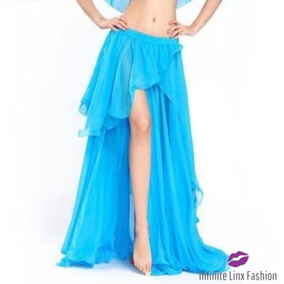 Belly Dancer Chiffon Skirt Sky Blue / One Size