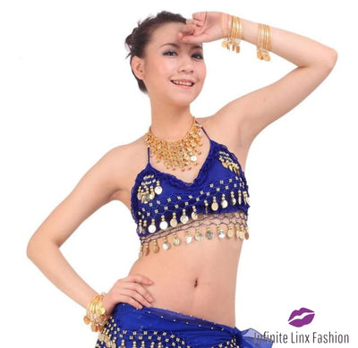 Belly Dancer Coin Top Blue / One Size