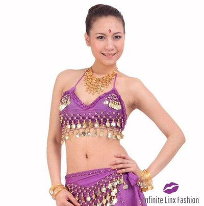 Belly Dancer Coin Top Purple / One Size