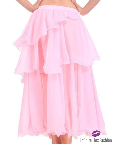 Belly Dancer Layered Skirt Pink / One Size