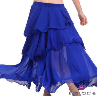 Belly Dancer Layered Skirt Royal Blue / One Size