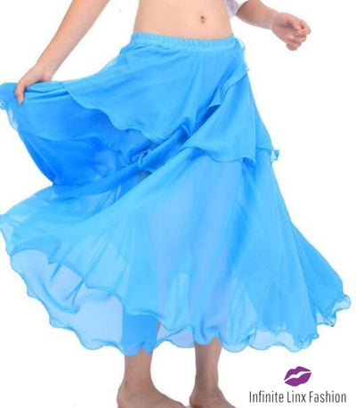 Belly Dancer Layered Skirt Turquoise / One Size
