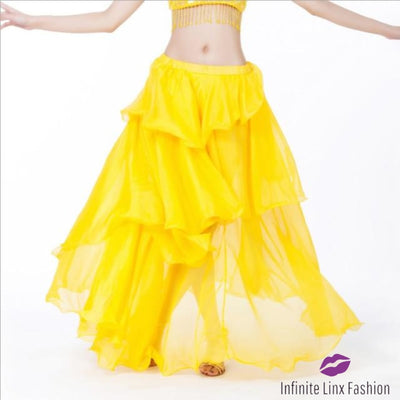 Belly Dancer Layered Skirt Yellow / One Size