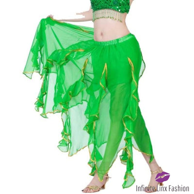 Belly Dancer Long Skirt Green / One Size