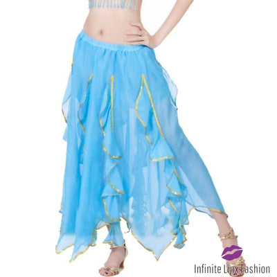 Belly Dancer Long Skirt Light Blue / One Size