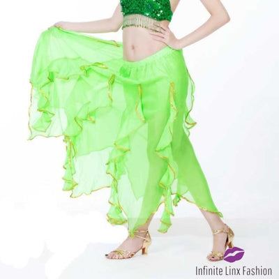Belly Dancer Long Skirt Light Green / One Size