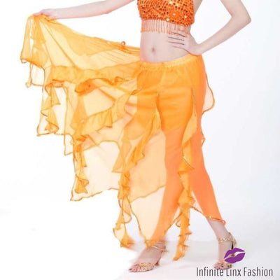 Belly Dancer Long Skirt Orange / One Size