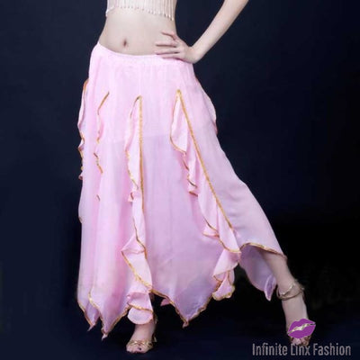 Belly Dancer Long Skirt Pink / One Size