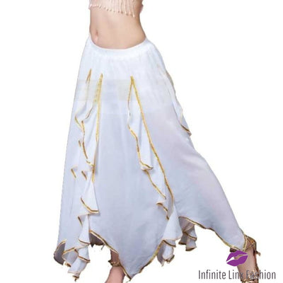 Belly Dancer Long Skirt White / One Size