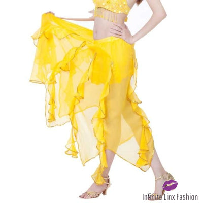 Belly Dancer Long Skirt Yellow / One Size