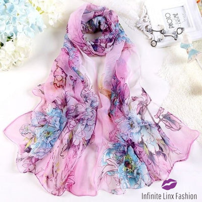 Chiffon Scarf Rose Red Scarves