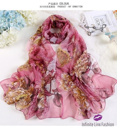 Chiffon Scarf Bean Paste Red Scarves