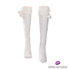 Cotton Thigh High Boot Socks Beige Stockings