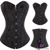 Floral And Ruffles Corset Black 3 / Xxl