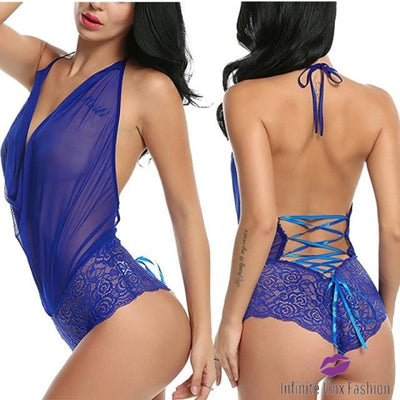 G String Lace Sling Nightwear Blue / S