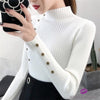 Knitted Turtleneck Sweater White / One Size