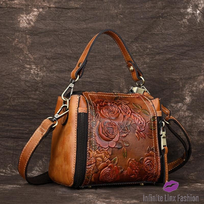 Roses Hand Bag | Genuine Leather