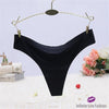 Silky Cotton Seamless Thong Black / One Size