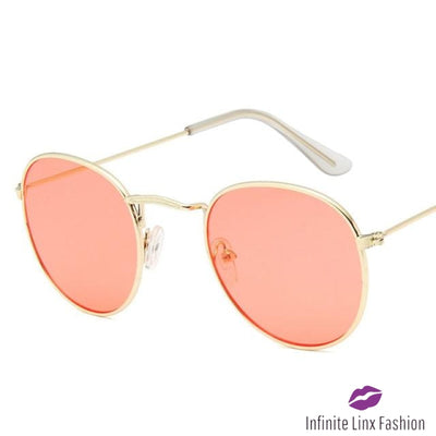 Small Frame Round Sunglasses Goldoceanred