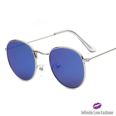 Small Frame Round Sunglasses Silverblue