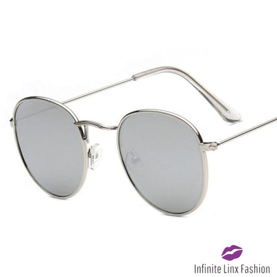 Small Frame Round Sunglasses Silversilver