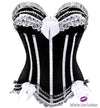 Trimmed Corset With Bows Black White / Xl Chemise