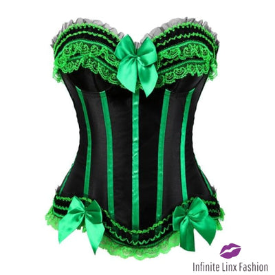 Trimmed Corset With Bows Green / 5Xl Chemise