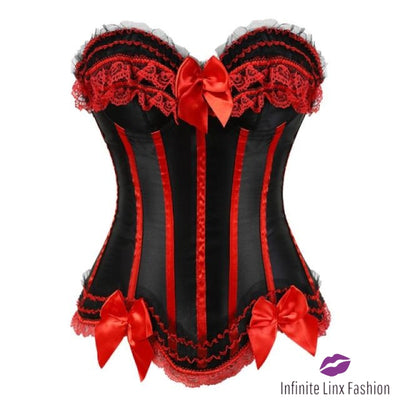 Trimmed Corset With Bows Red / 6Xl Chemise