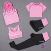 Yoga/running Set 5 Pcs Black/pink / S